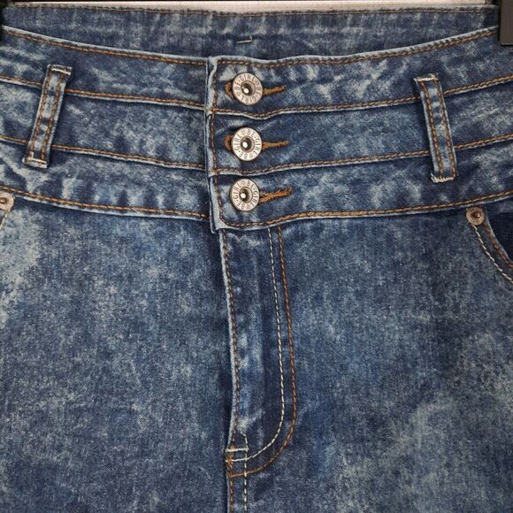 Be-Girl Skinny Jeans Plus Size 18 Distressed Acid Wash High-Rise Corset Waist - Picture 3 of 16